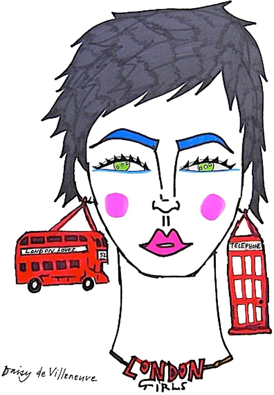 London Girls (dibujo) de Daisy de Villeneuve