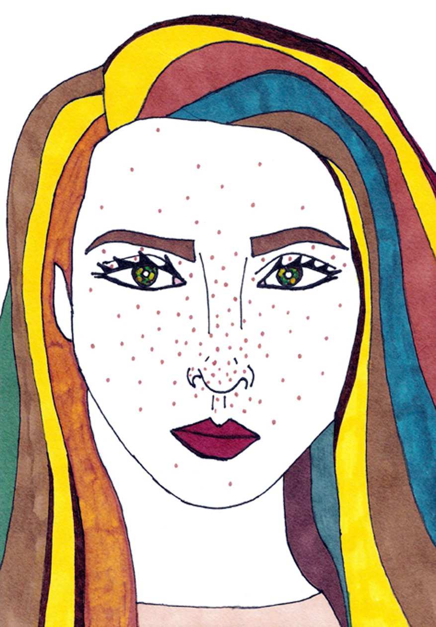 Autorretrato (técnica mixta) de Daisy de Villeneuve