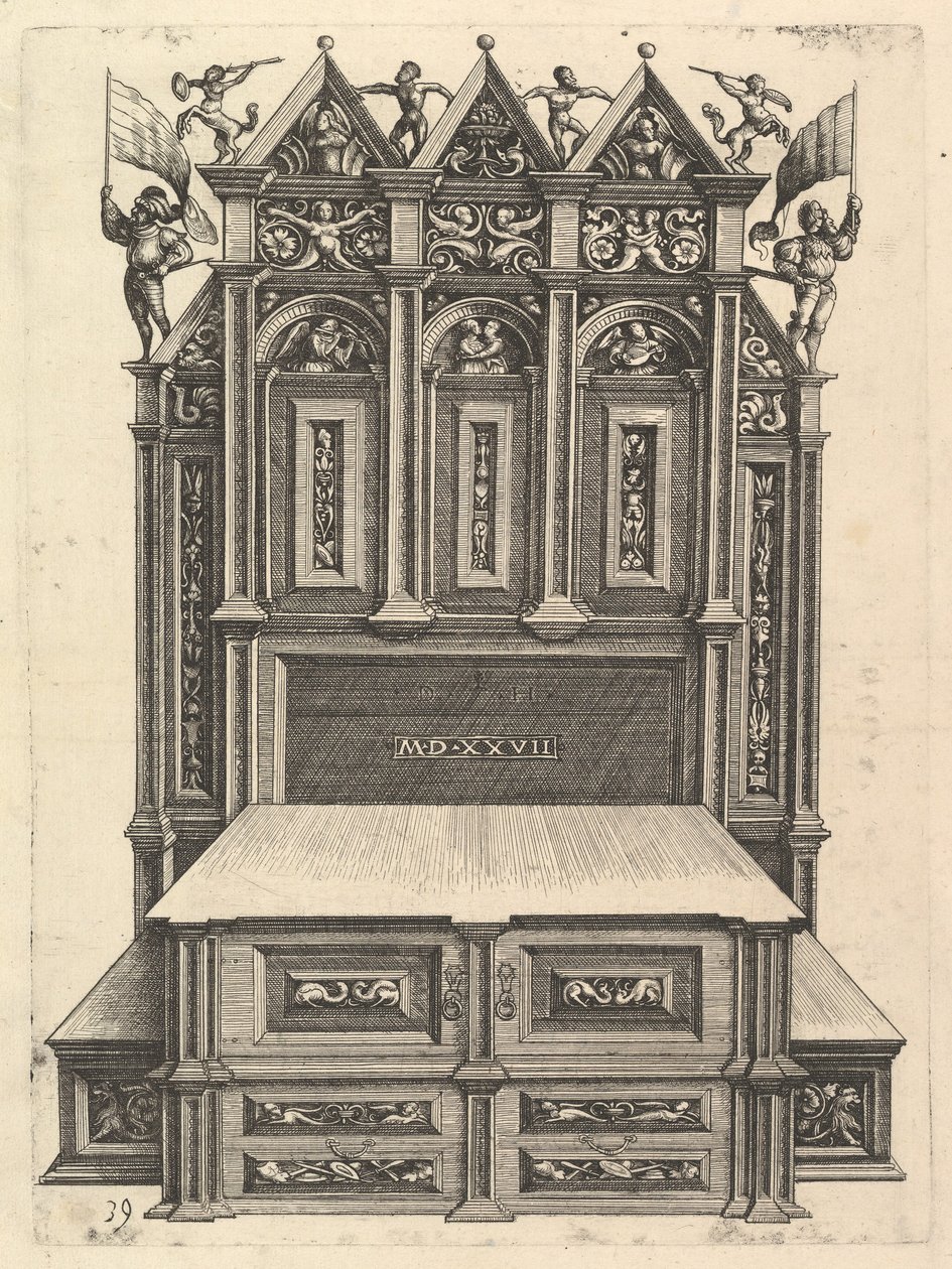 Diseño para una cama, 1527 de Daniel Hopfer