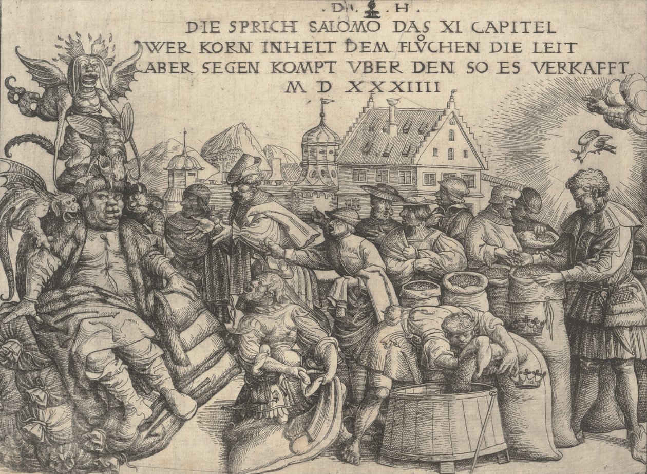 Ilustración de Proverbios 11:26, 1534 de Daniel Hopfer