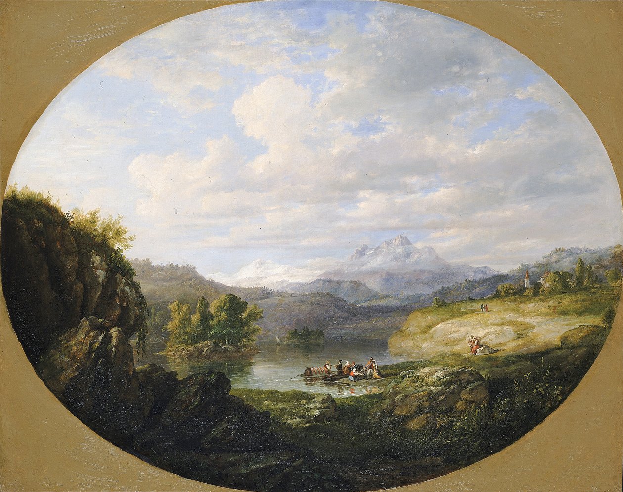 Un lago suizo, 1849 de Daniel Huntington