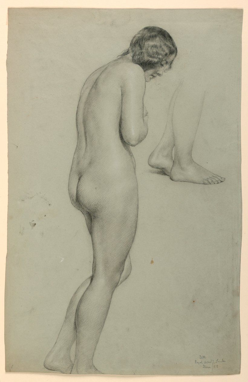 Dibujo, Desnudo femenino, 1858 de Daniel Huntington
