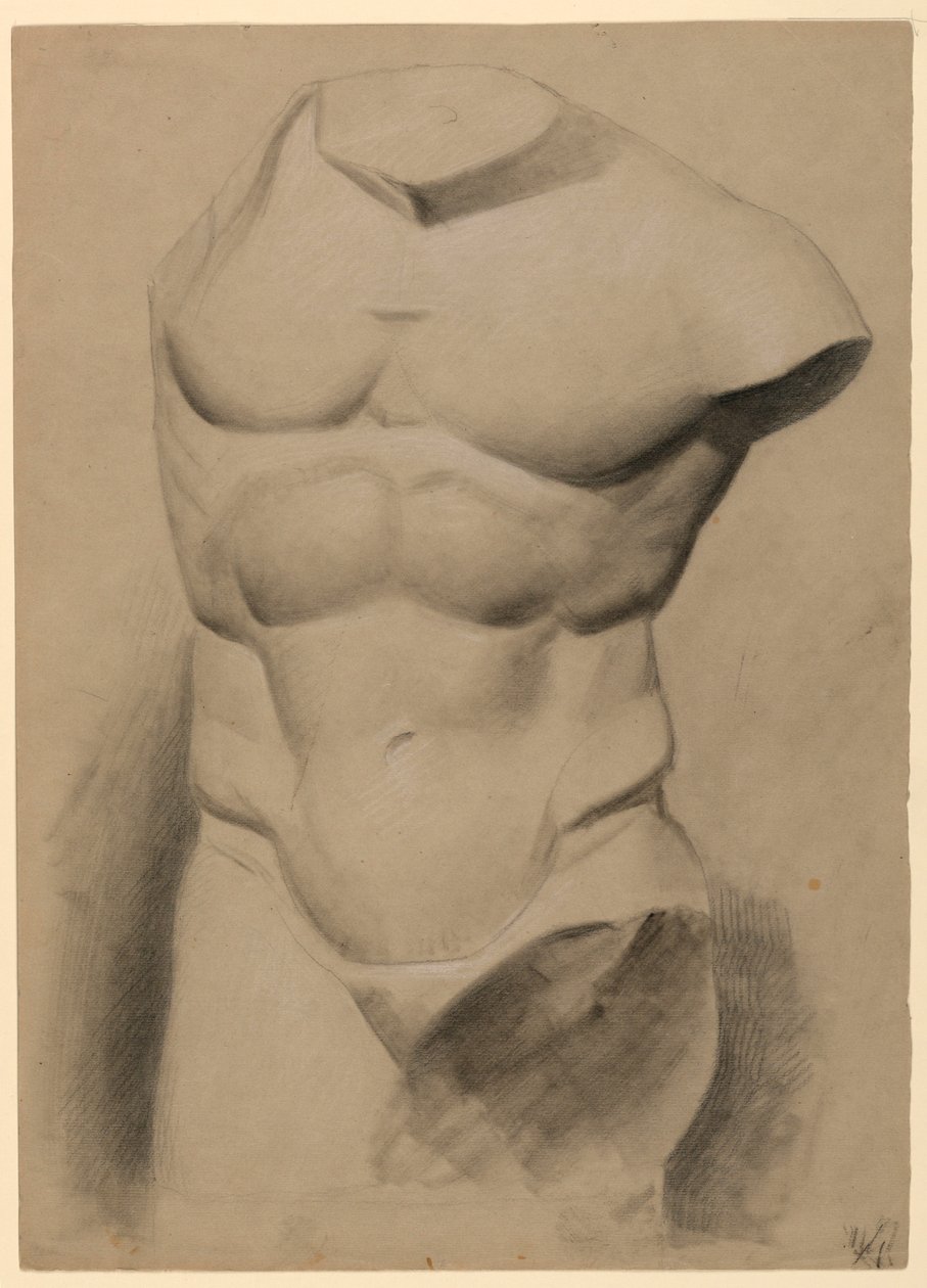 Torso masculino de un molde de yeso de Daniel Huntington