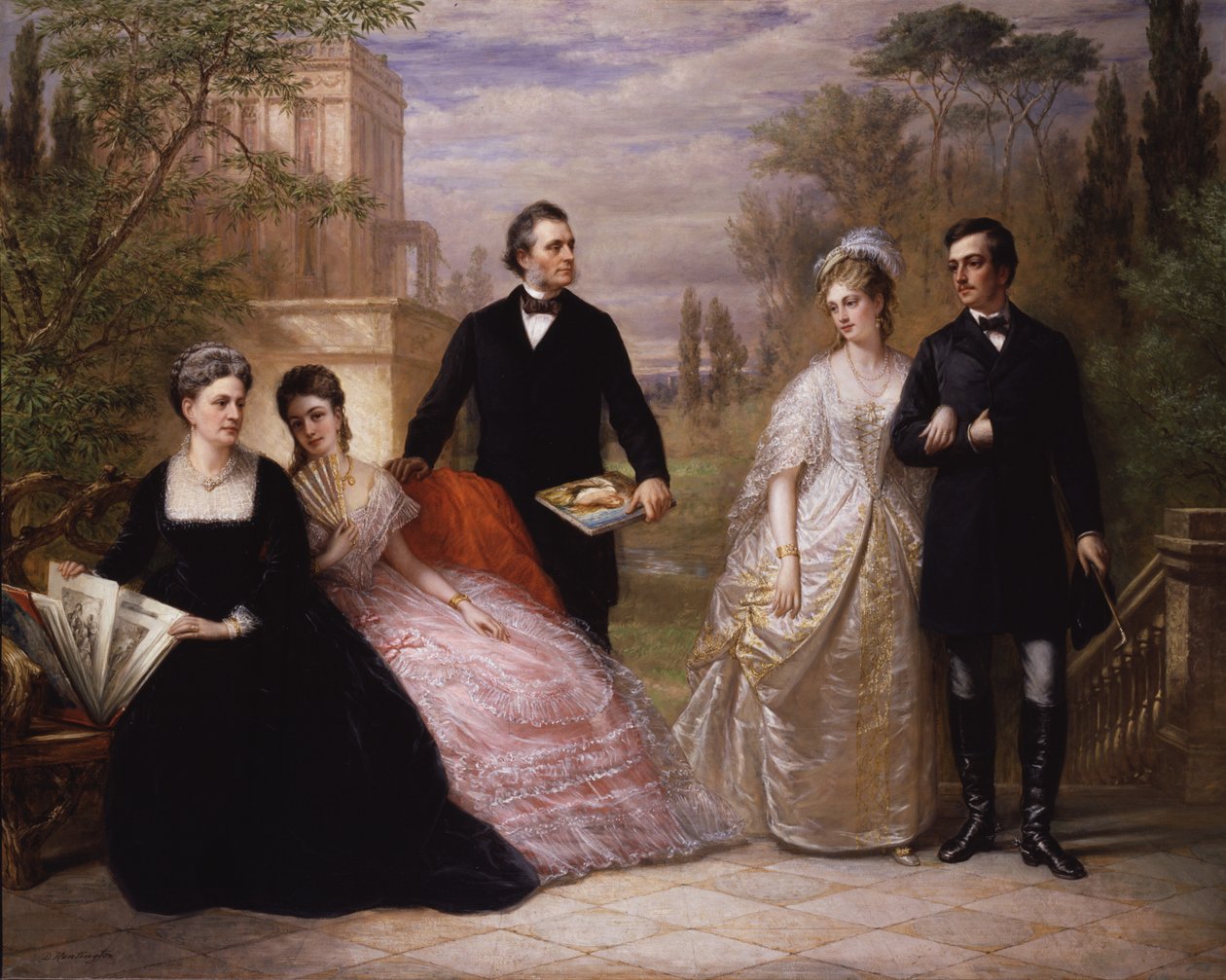 La familia Field en un jardín, 1869 de Daniel Huntington