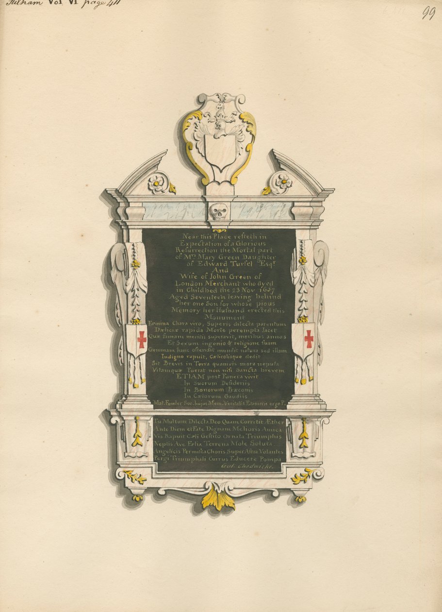 Homenaje a la Sra. Mary Green de Daniel Lysons