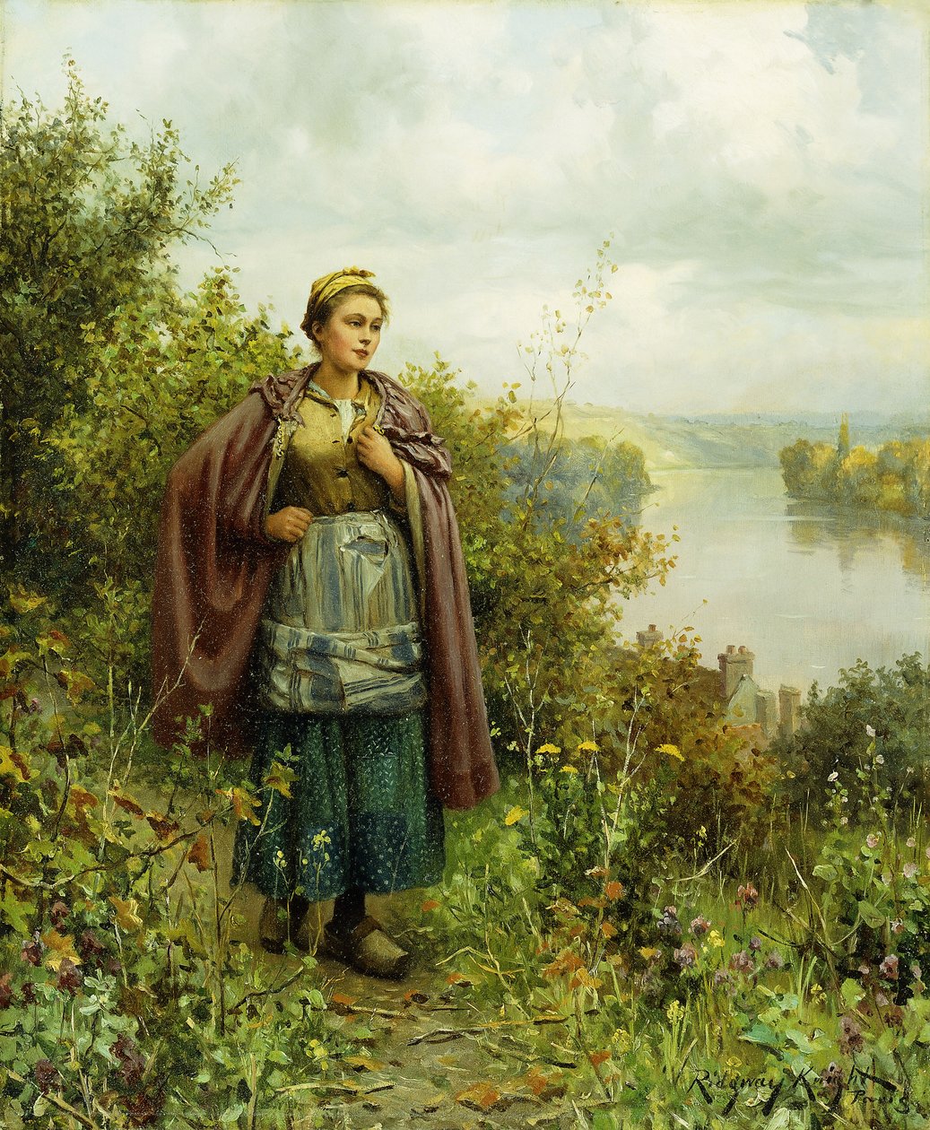 Un paseo otoñal de Daniel Ridgway Knight