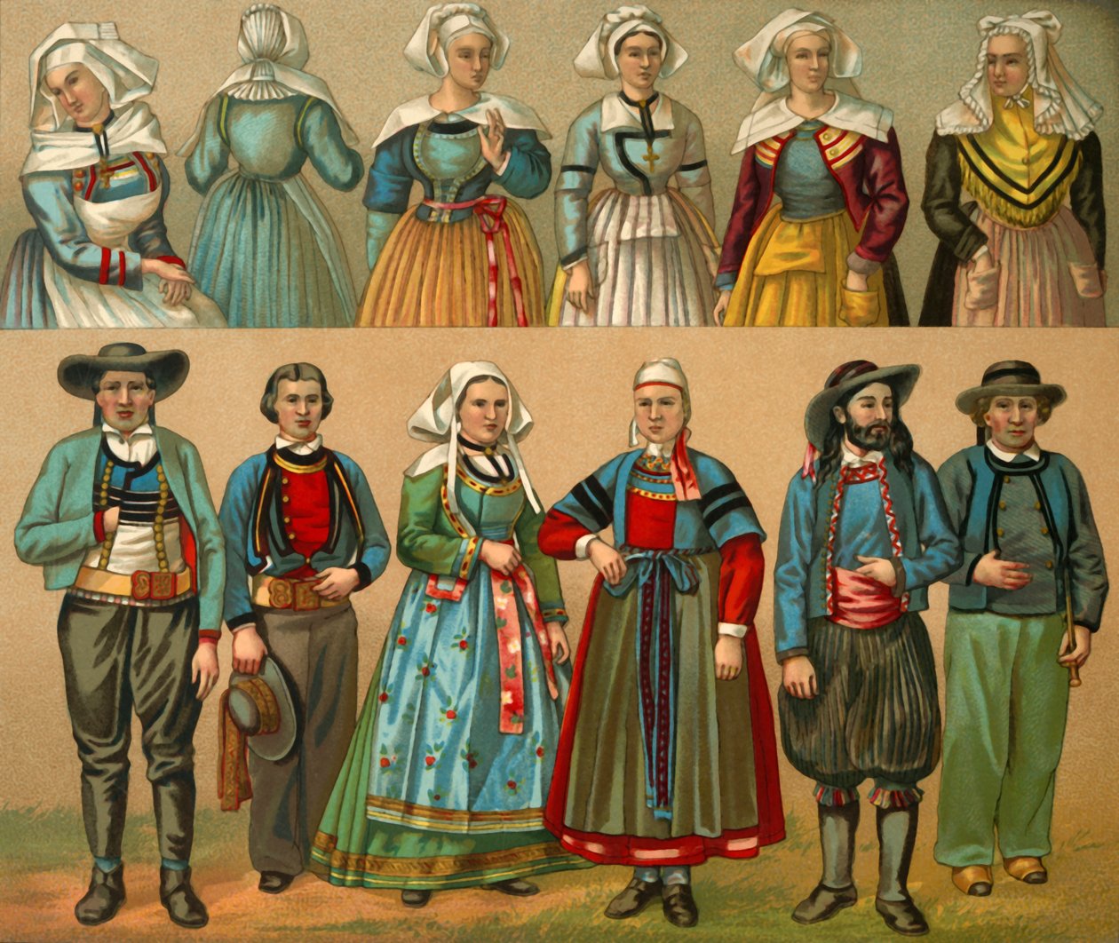 Traje nacional francés, finales del siglo XIX de Daniel Urrabieta Vierge
