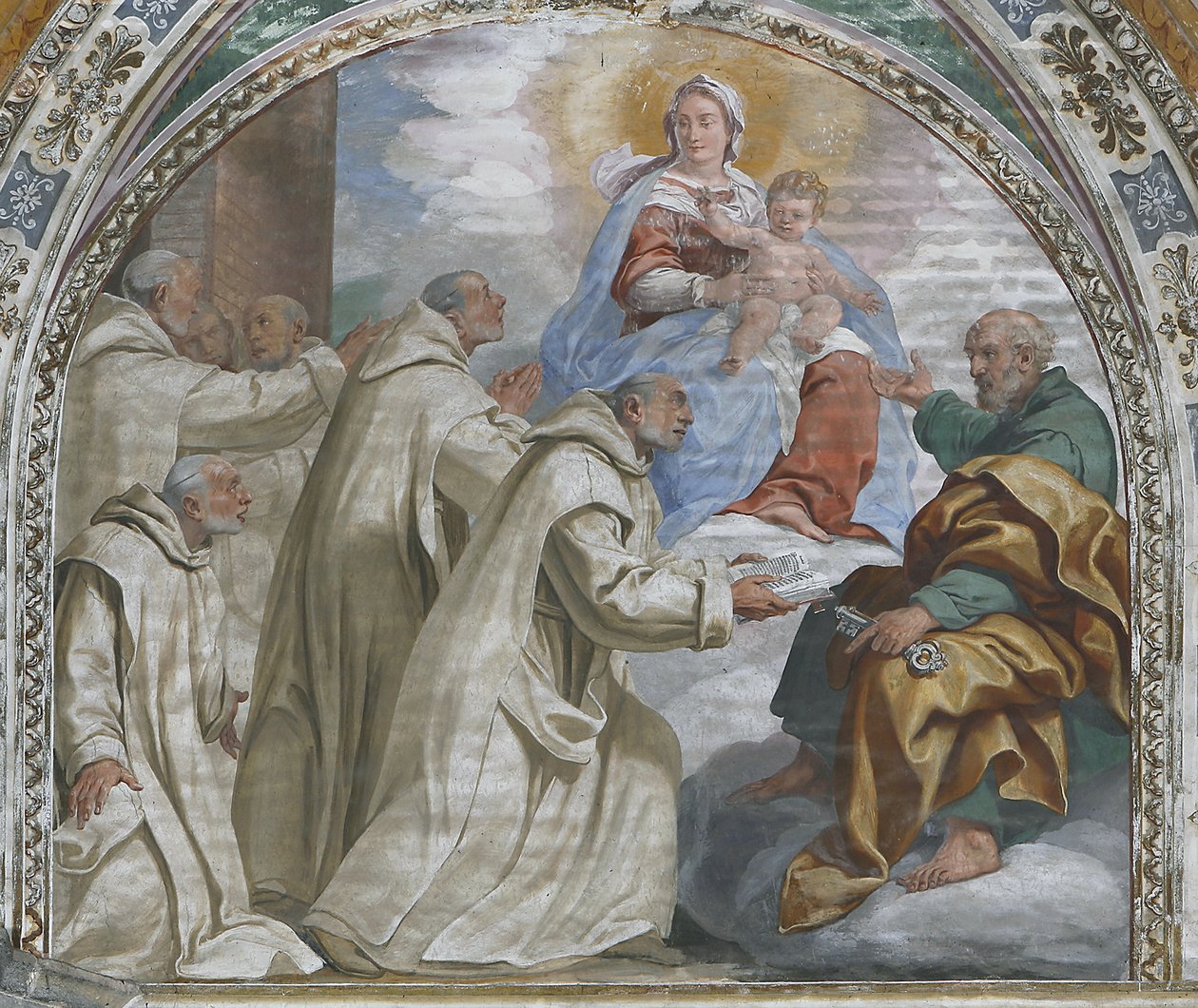 Madonna y niño aprobando la Orden Cartuja de Daniele Crespi