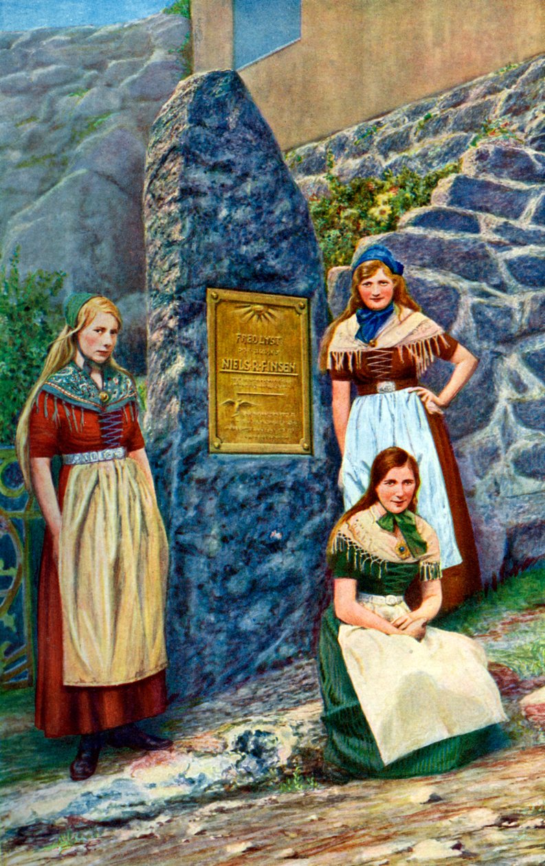 Chicas de la isla Strimi, Dinamarca, c. 1922 de Danish Legation