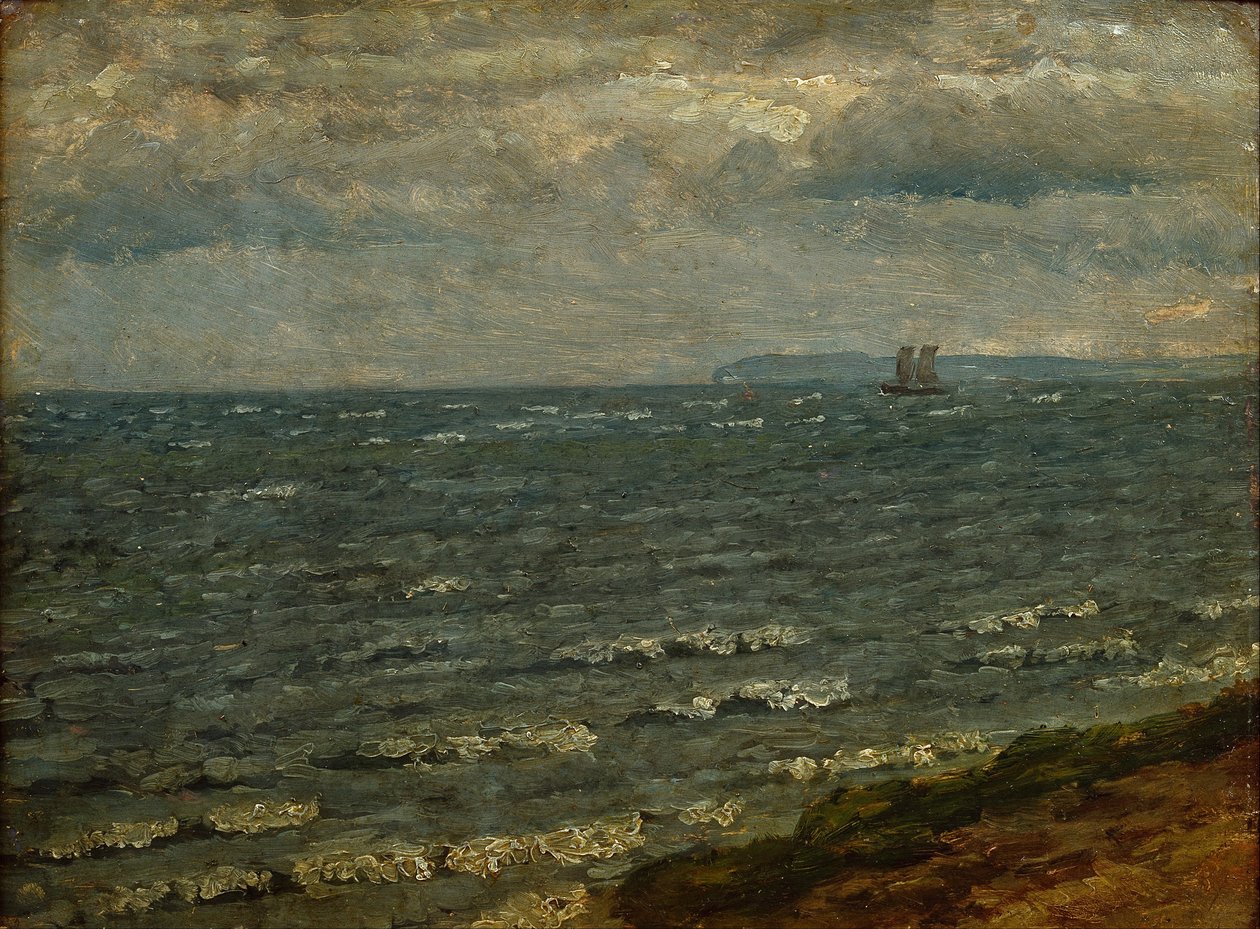 Paisaje marino con lluvia inminente. Lillebælt de Dankvart Dreyer