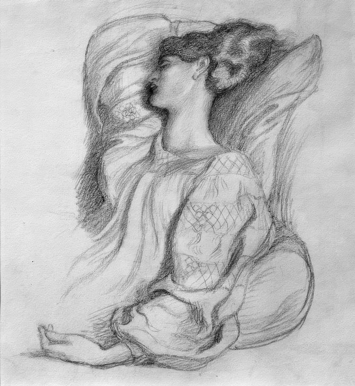 Jane Morris con vestido islandés de Dante Gabriel Charles Rossetti