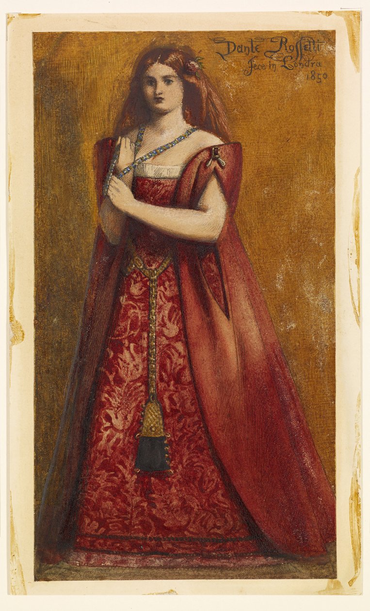 Vestido de rojo [Dressed in Red] de Dante Gabriel Rossetti