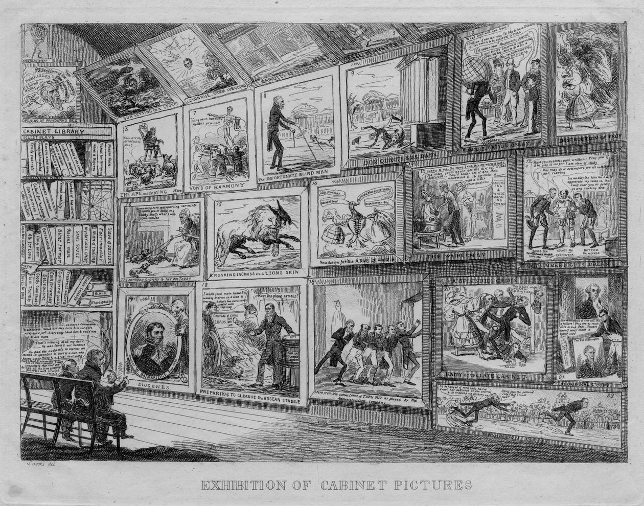 Exposición de cuadros de gabinete, c.1831 de David Claypoole Johnston