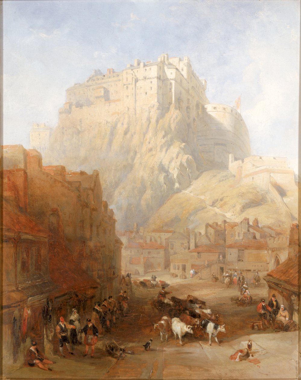 Castillo de Edimburgo desde Grassmarket de David Roberts