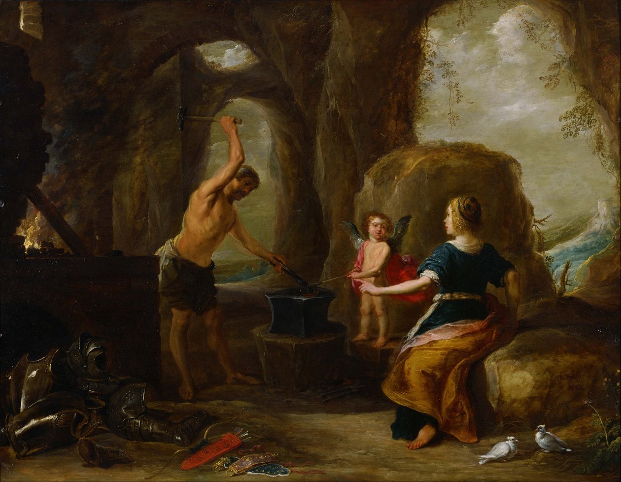 Venus visitando la fragua de Vulcano de David Teniers the Elder