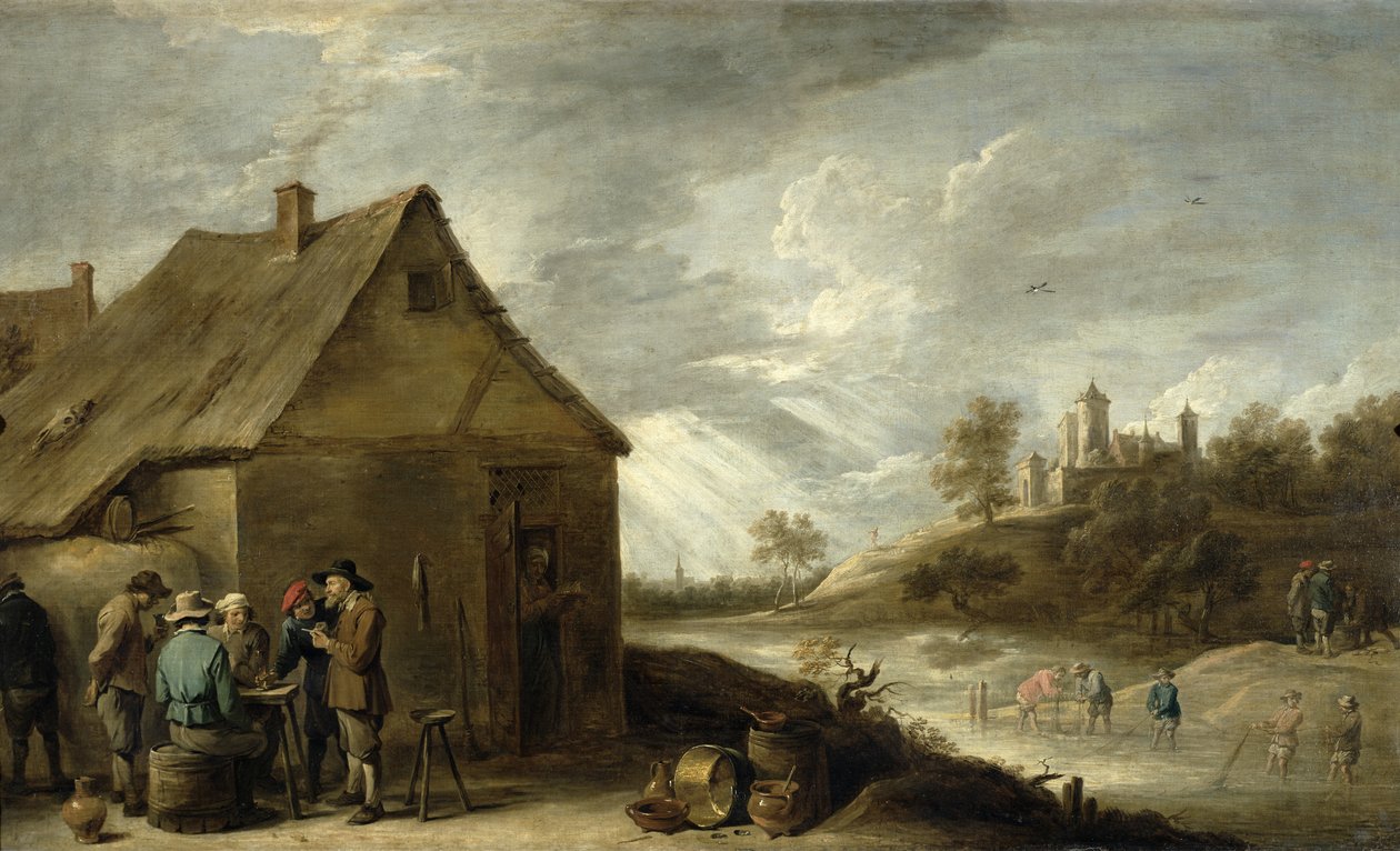 Posada junto a un río de David Teniers the Younger