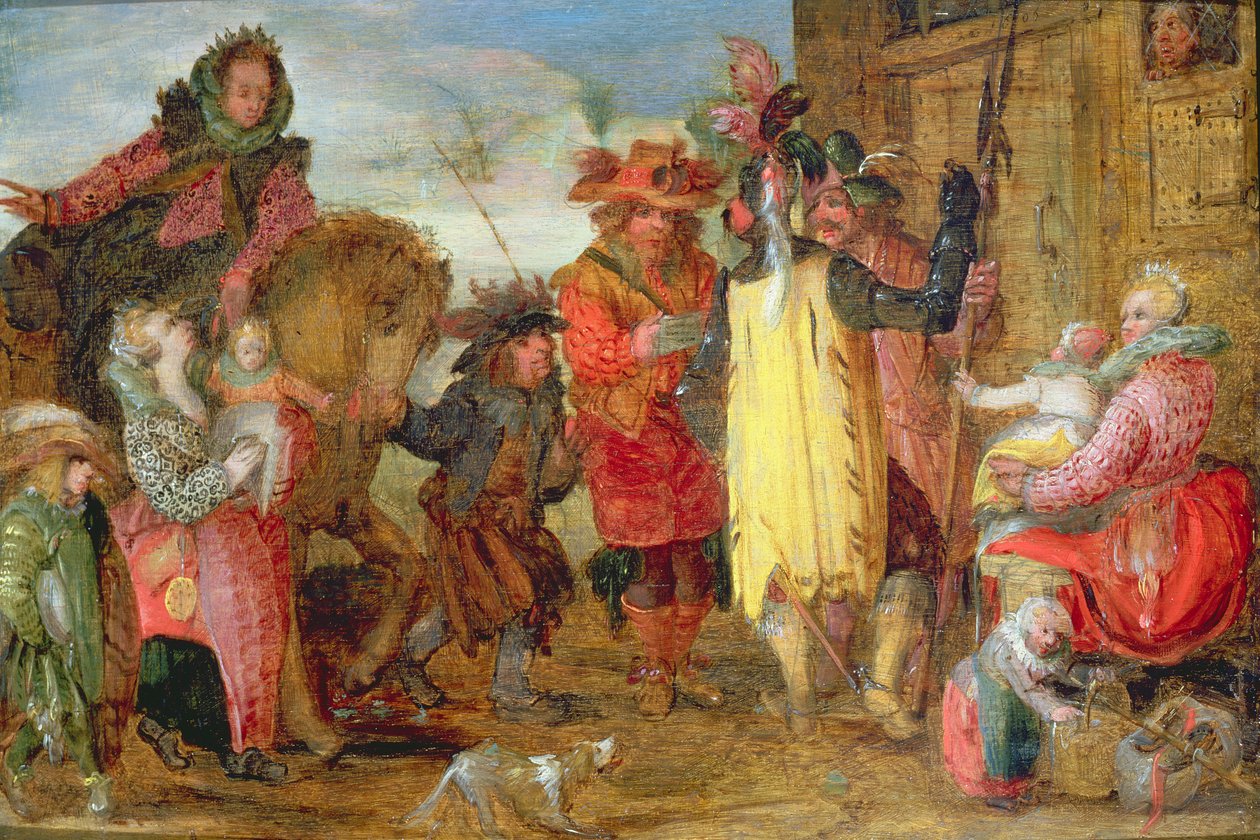 Jeanne de Flandres (1472-15459) yendo a liberar prisioneros de David Vinckboons