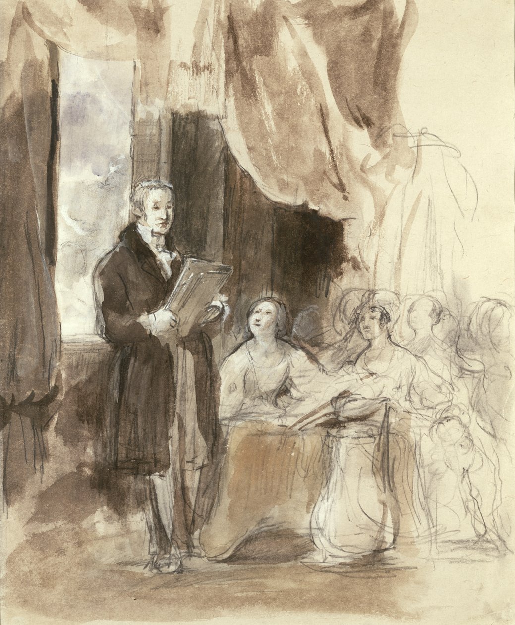 Sir Robert Peel leyendo a la Reina Victoria de David Wilkie
