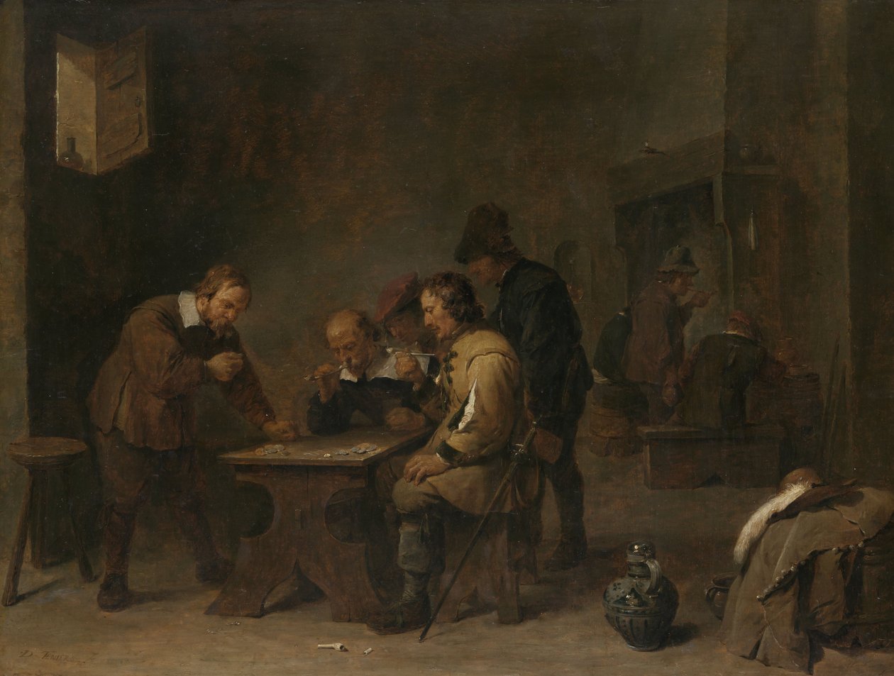 Los jugadores, c.1640 de David Teniers the Younger
