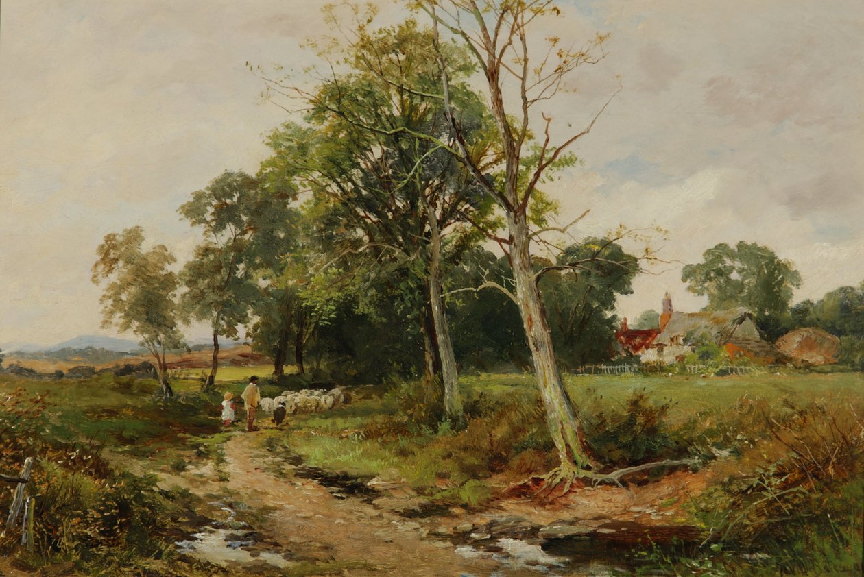 Escena de un camino en Worcestershire, c.1904 de David Bates