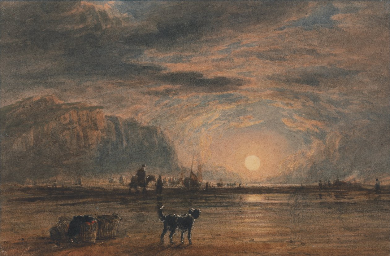 Escena de playa - Amanecer de David Cox