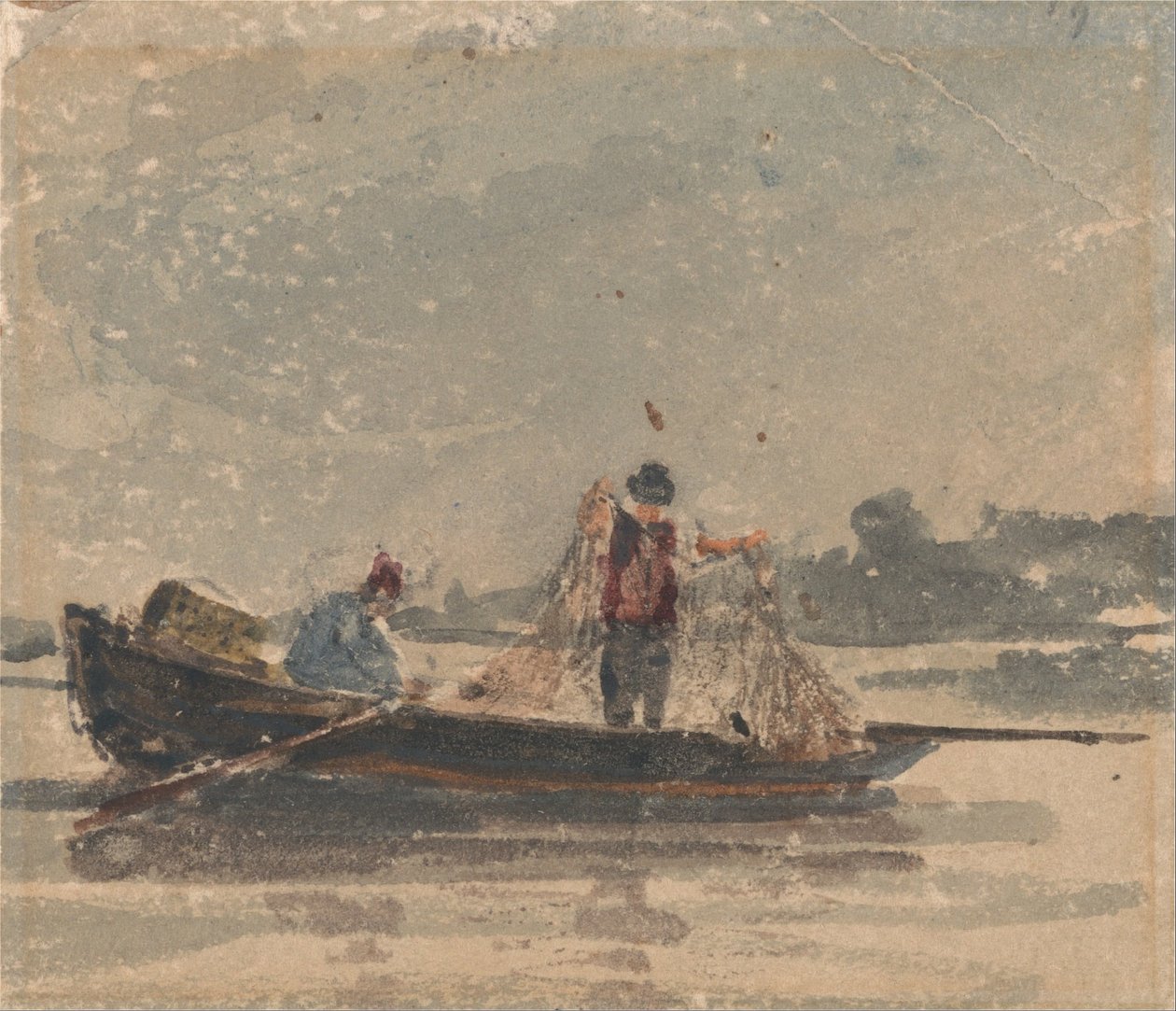 Pescadores tendiendo una red de David Cox