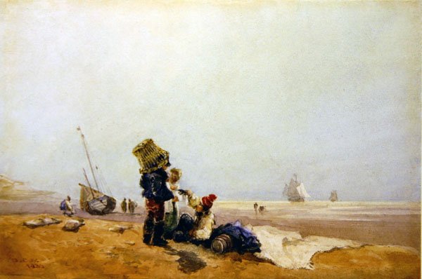 Pescadores en la orilla de David Cox