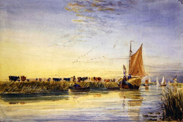 Barcazas de heno en el Escalda de David Cox