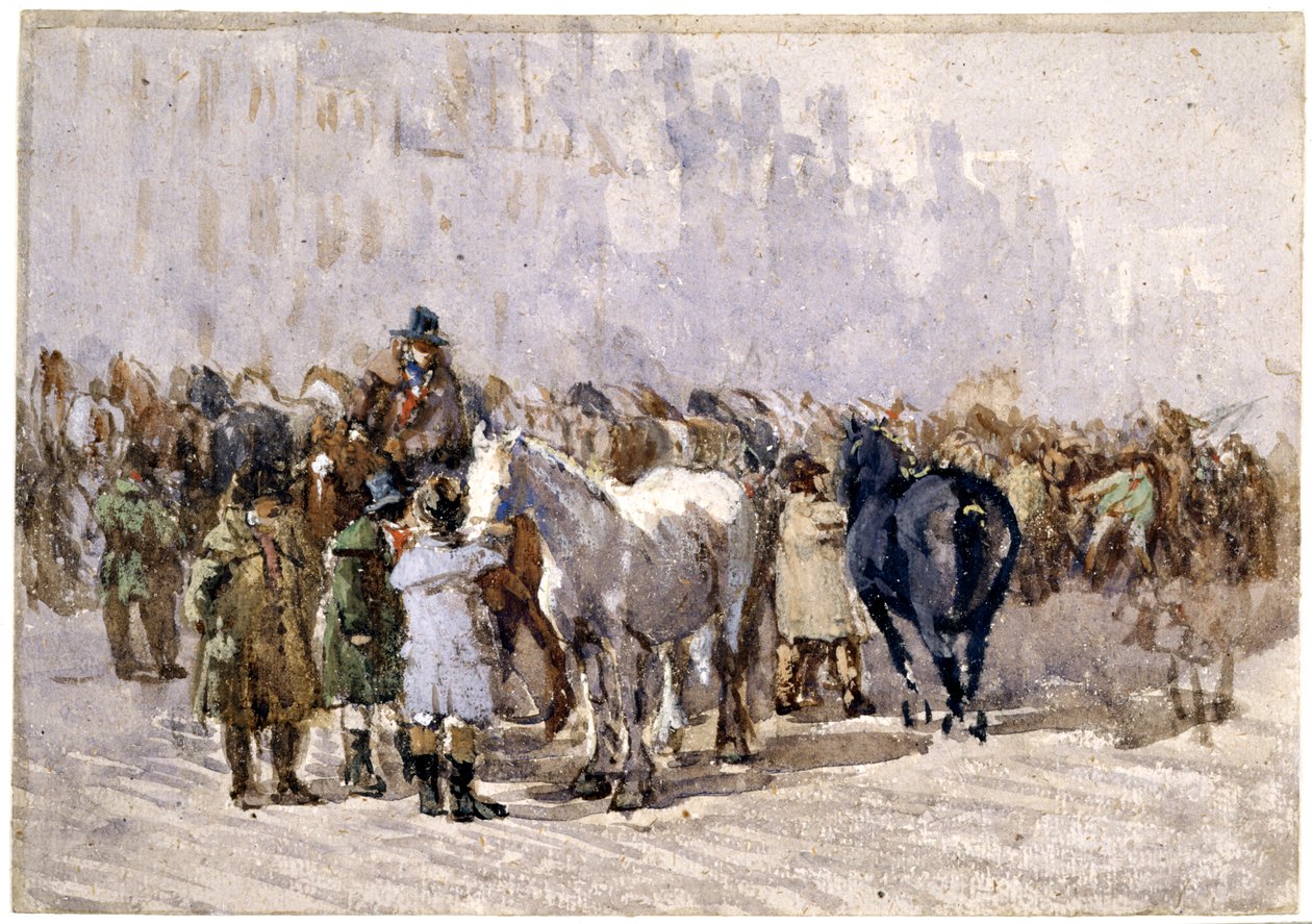 La Feria de Caballos de Birmingham, c.1841-49 de David Cox