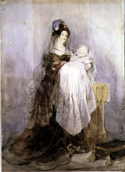 El bautizo, 1830-1832 de David Cox