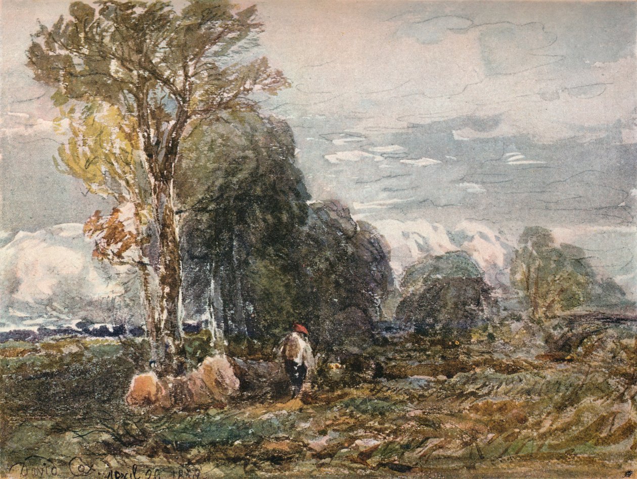 El leñador, 1858 de David Cox the elder