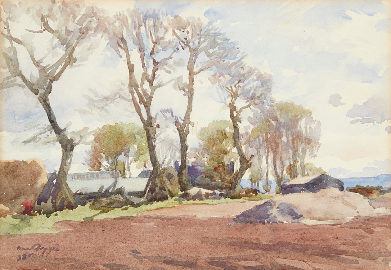 Árboles de invierno ( acuarela) de David Foggie