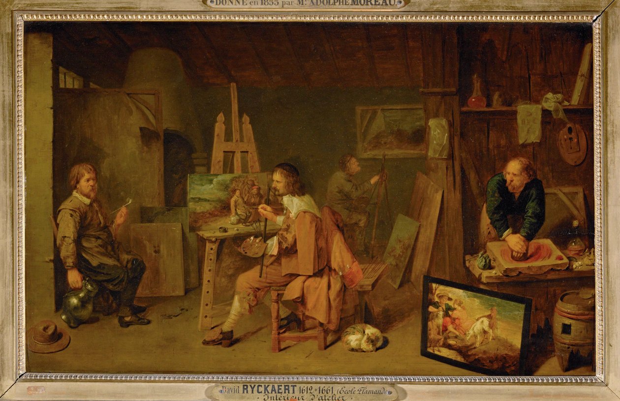 Pintores en su estudio ... de David III Ryckaert