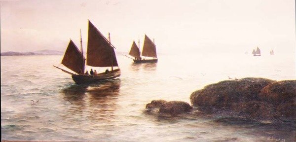 Pescando en la costa de Penzance de David James