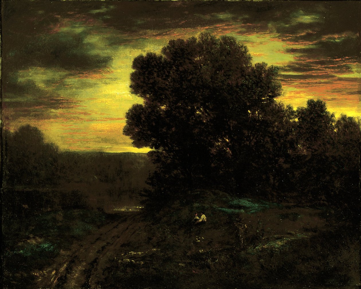 Paisaje fluvial al atardecer de David Johnson