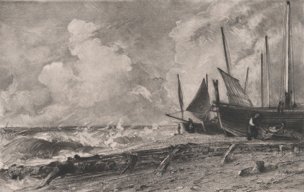 Una playa, 1830 de David Lucas