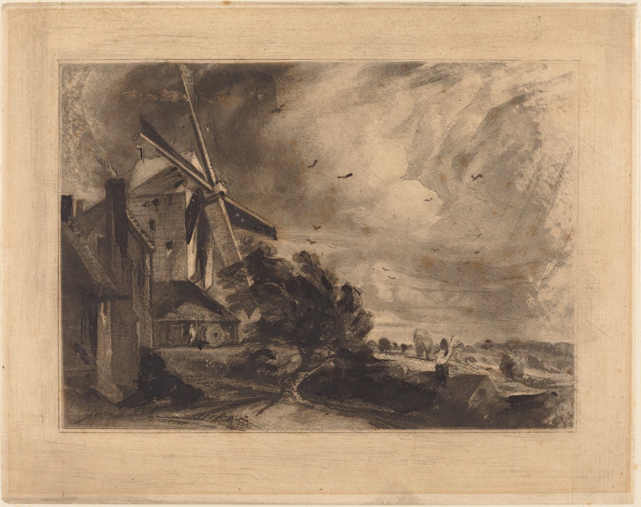 Un molino de David Lucas after John Constable