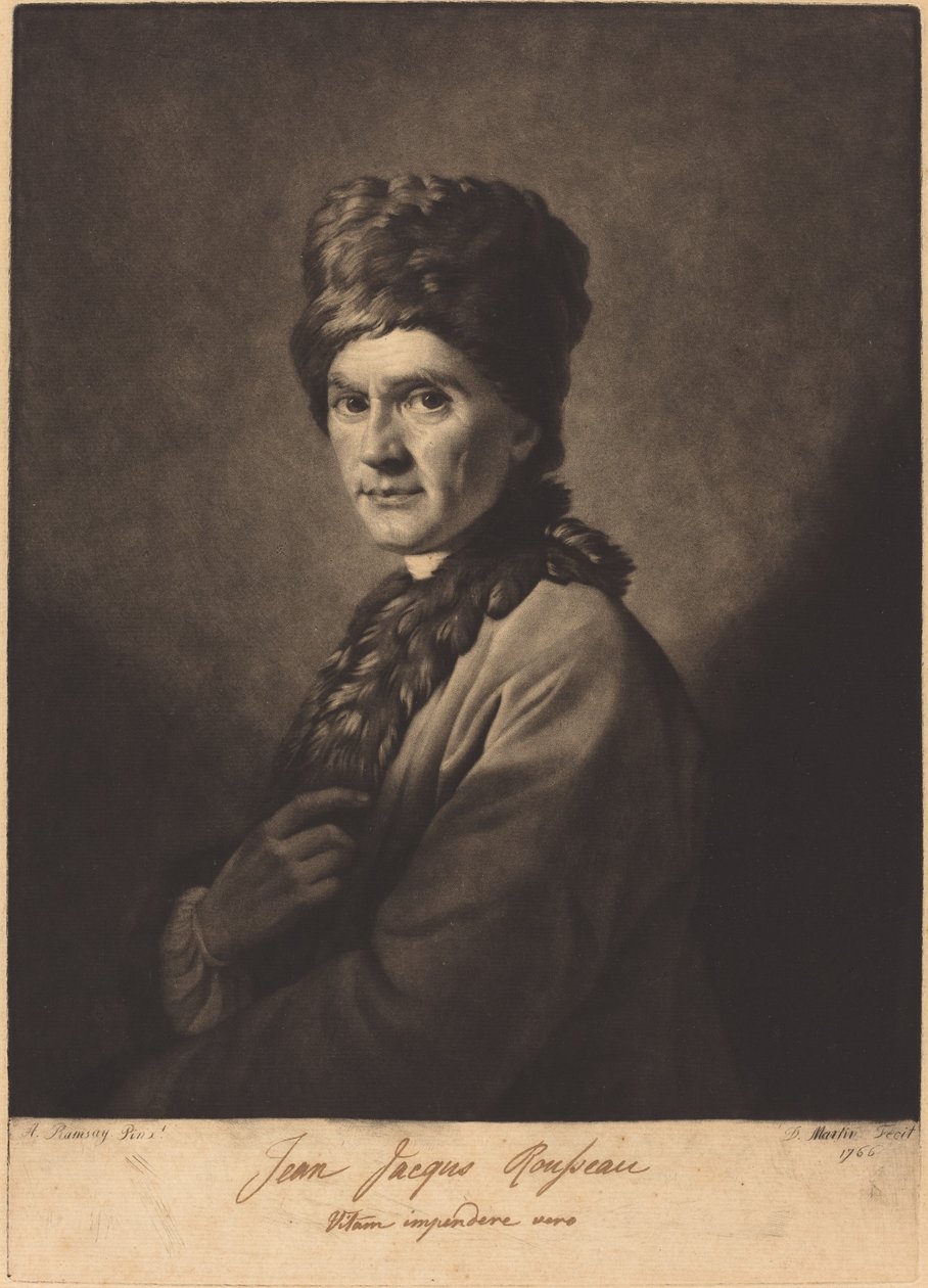 Jean Jacques Rousseau de David Martin after Allan Ramsay