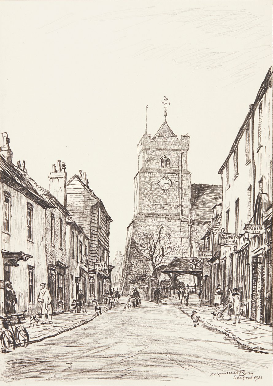The Old Church, Seaford (lápiz) de David Muirhead Bone