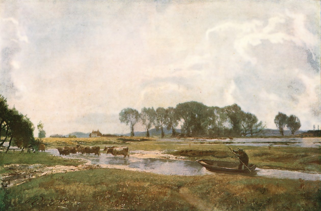 Conduciendo las Vacas, Hampshire, 1892, c1930 de David Murray