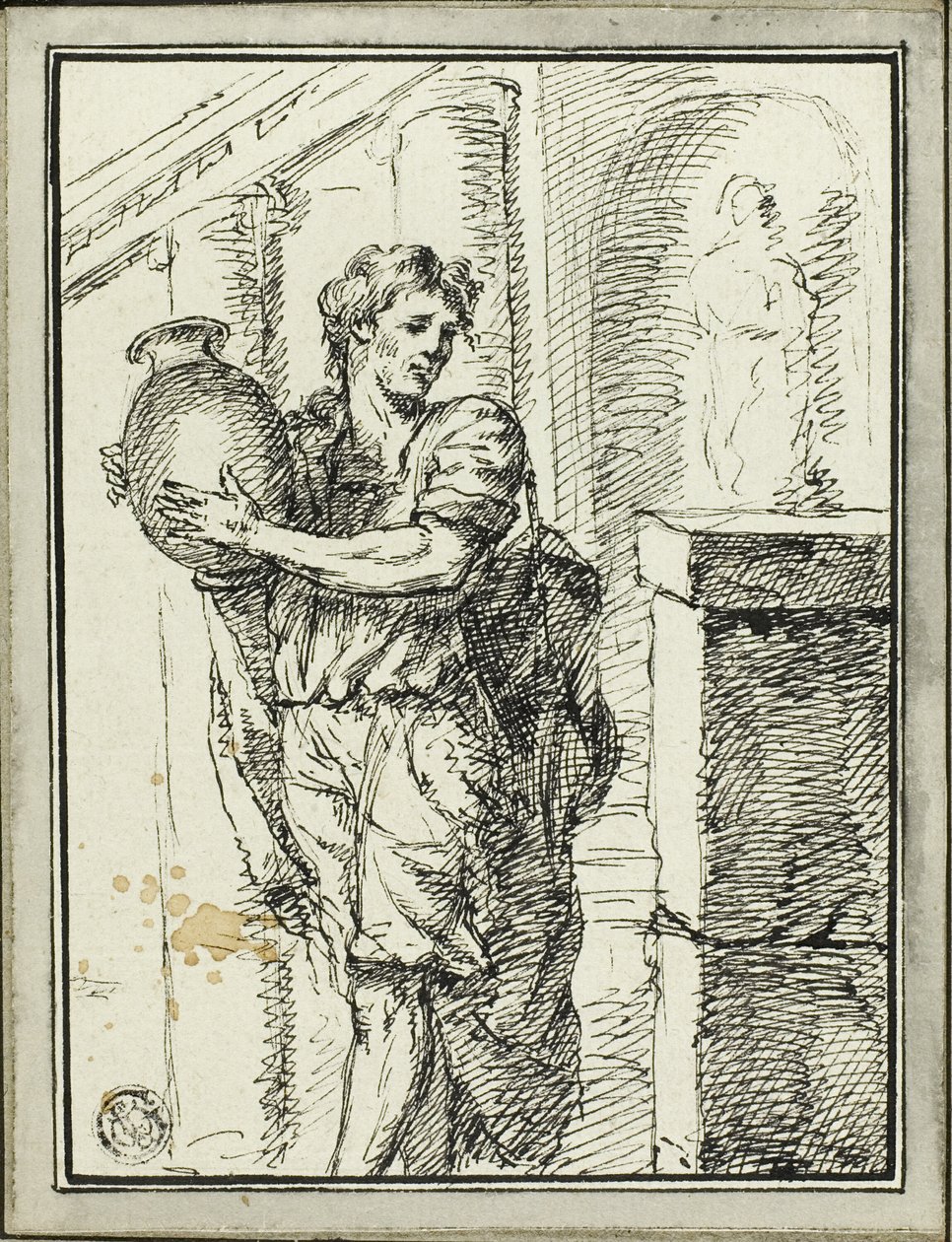 Hombre con jarra en la mano de David Pièrre Giottino Humbert de Superville