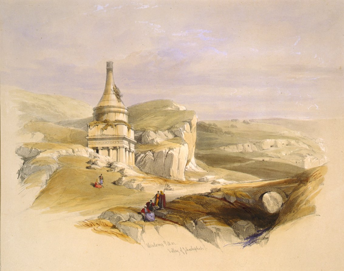 Pilar de Absalón en el Valle de Josafat de David Roberts