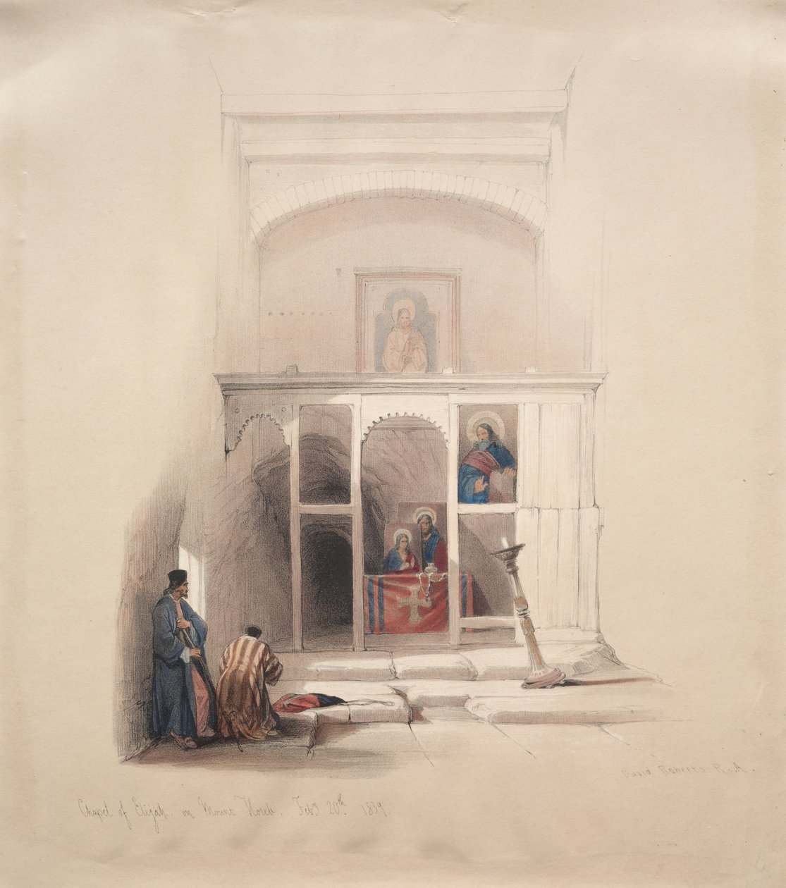 Capilla de Elías en el Monte Horeb de David Roberts
