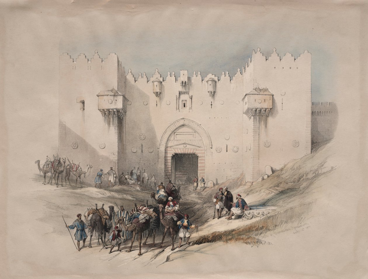 Puerta de Damasco, Jerusalén, 1839 de David Roberts