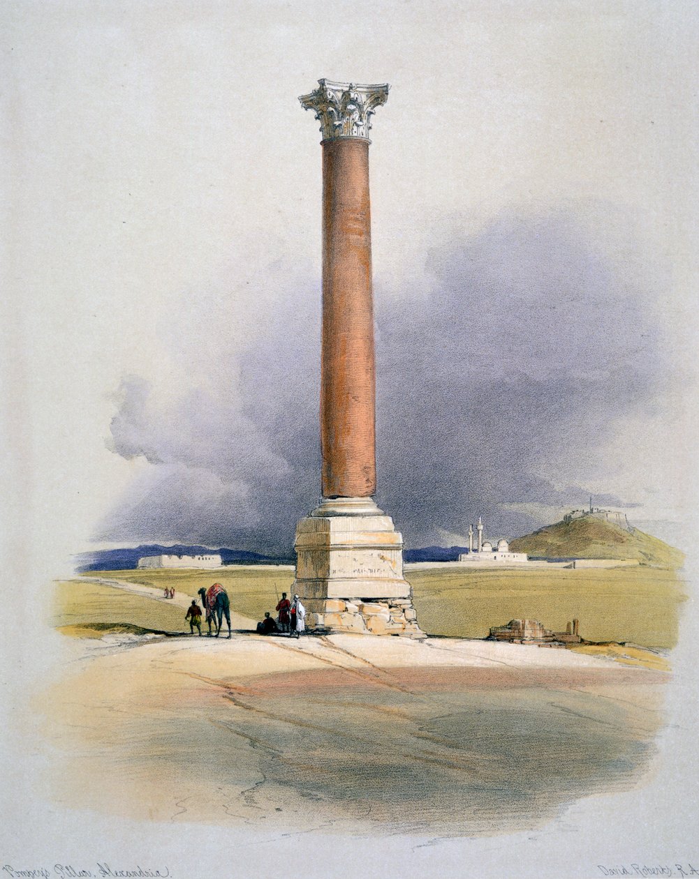 Columna de Pompeyo, Alejandría, siglo XIX de David Roberts