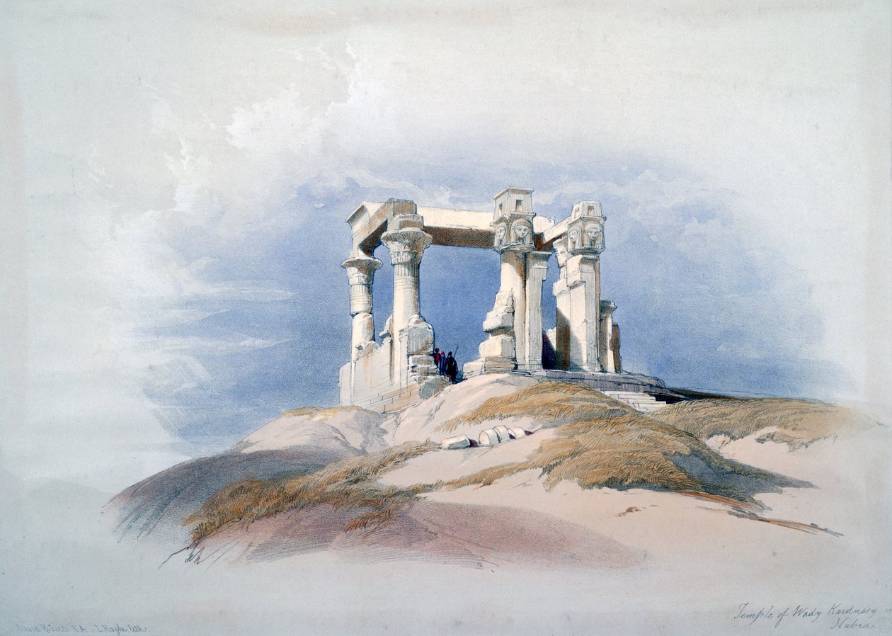 Templo de Wady Kardassy, Nubia, siglo XIX de David Roberts