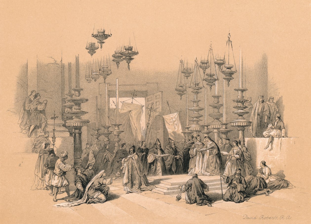 La Piedra de la Unción, 1855 de David Roberts