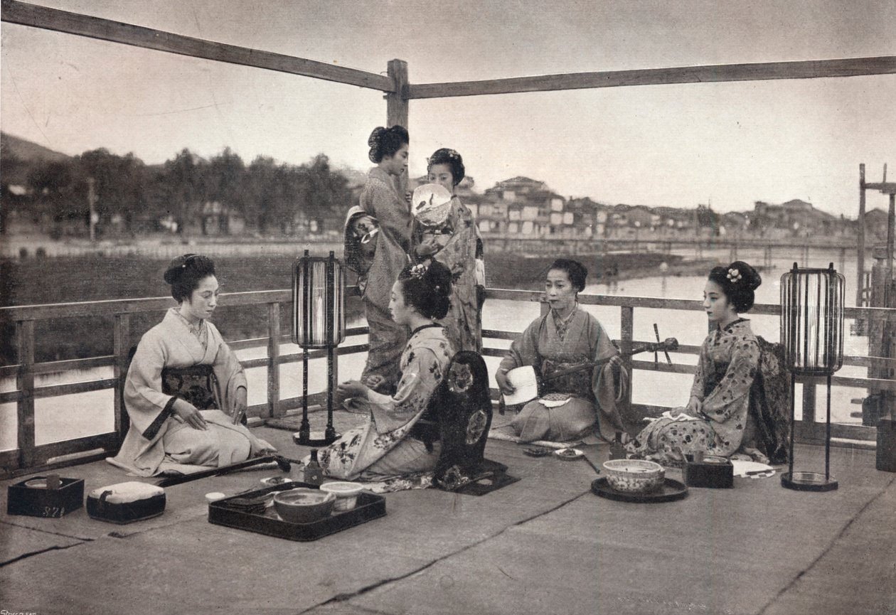 Una Comida Japonesa, c. 1903 de David Stevenson and Co