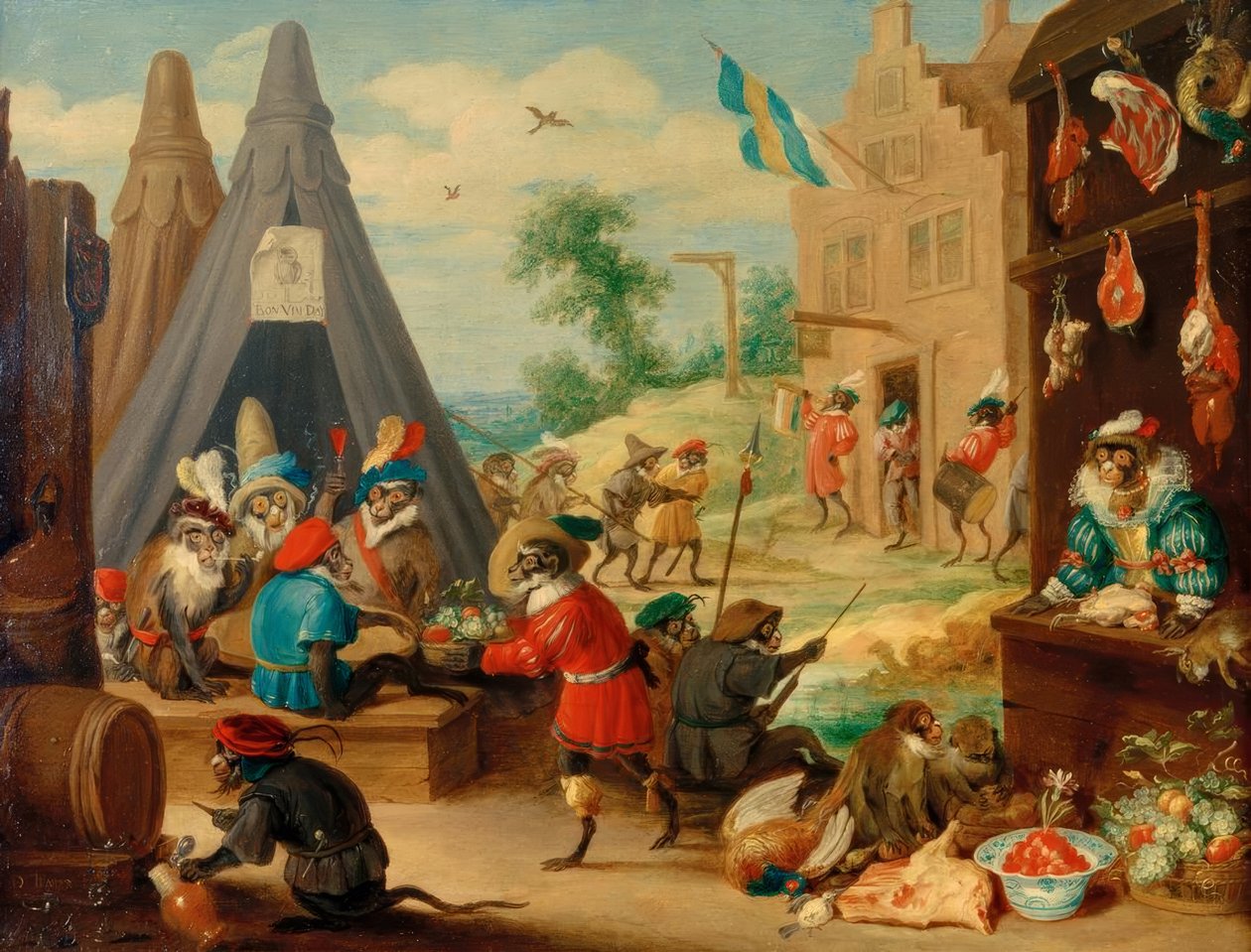 Fiesta de monos de David Teniers the Younger
