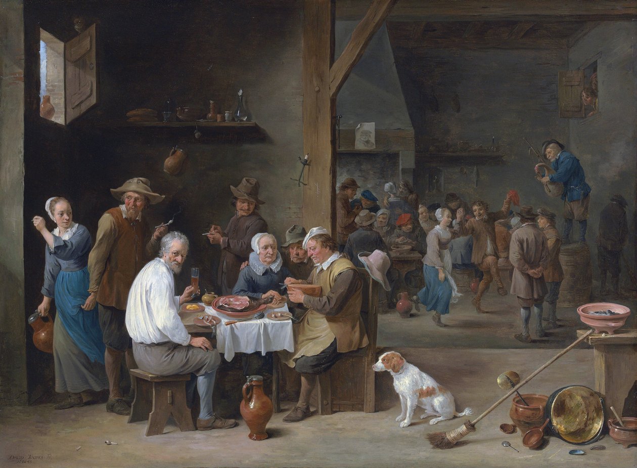 La cena del jamón de David Teniers the Younger